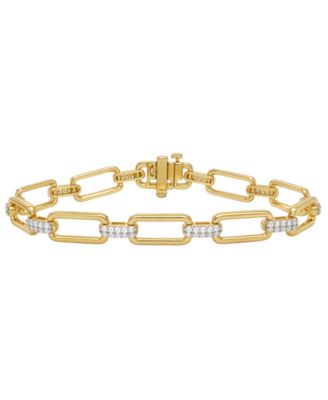 Diamond Link Bracelet (1/2 ct. t.w.) in 14k Gold Over Sterling Silver