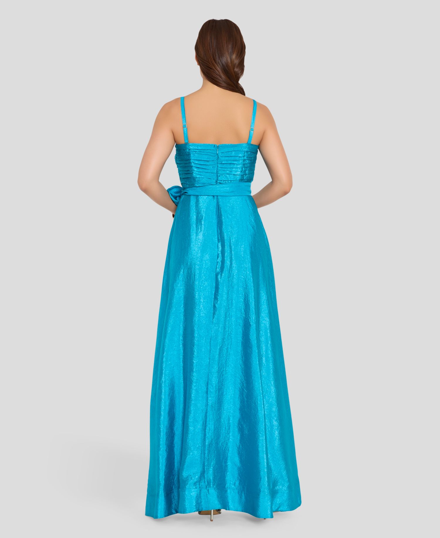 Women's Pleated Bodice Square Neck Ball Gown