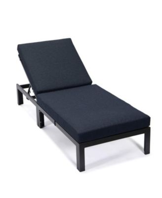 Chelsea Patio Chaise Lounge Chair in Black Aluminum 4-Position Adjustable Reclining Outdoor Sun Lounger for Pool Rust-Proof Frame