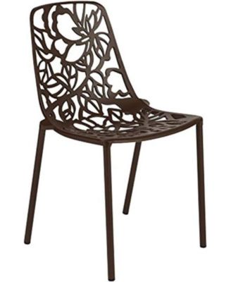 Devon Patio Dining Chair, Aluminum Stackable Design Side Chair, Weather Resistant Metal Chair, No Assembly, UV Protected