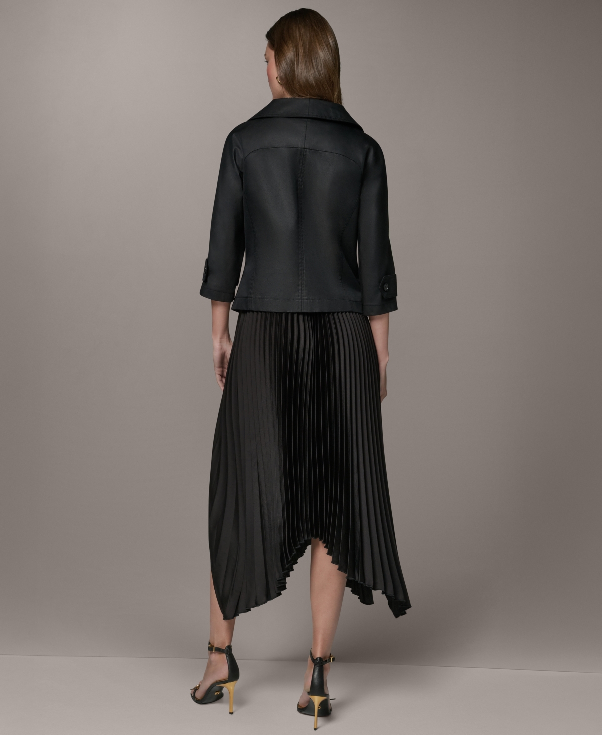 Donna Karan New York Women's Notch Lapel Bar Hardware Jacket