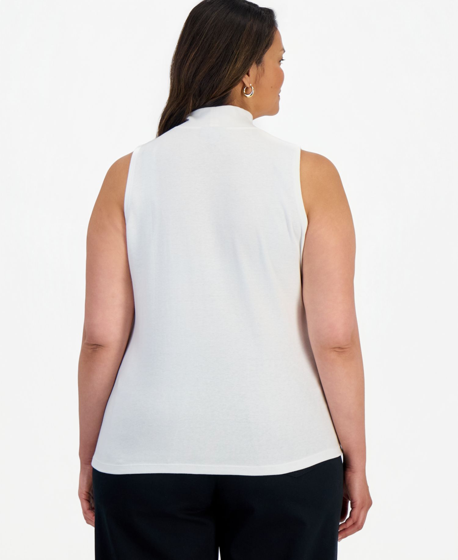 Petite Mock Neck Cotton Tank