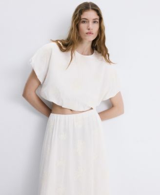 Women's Embroidered Details Cotton Blouse