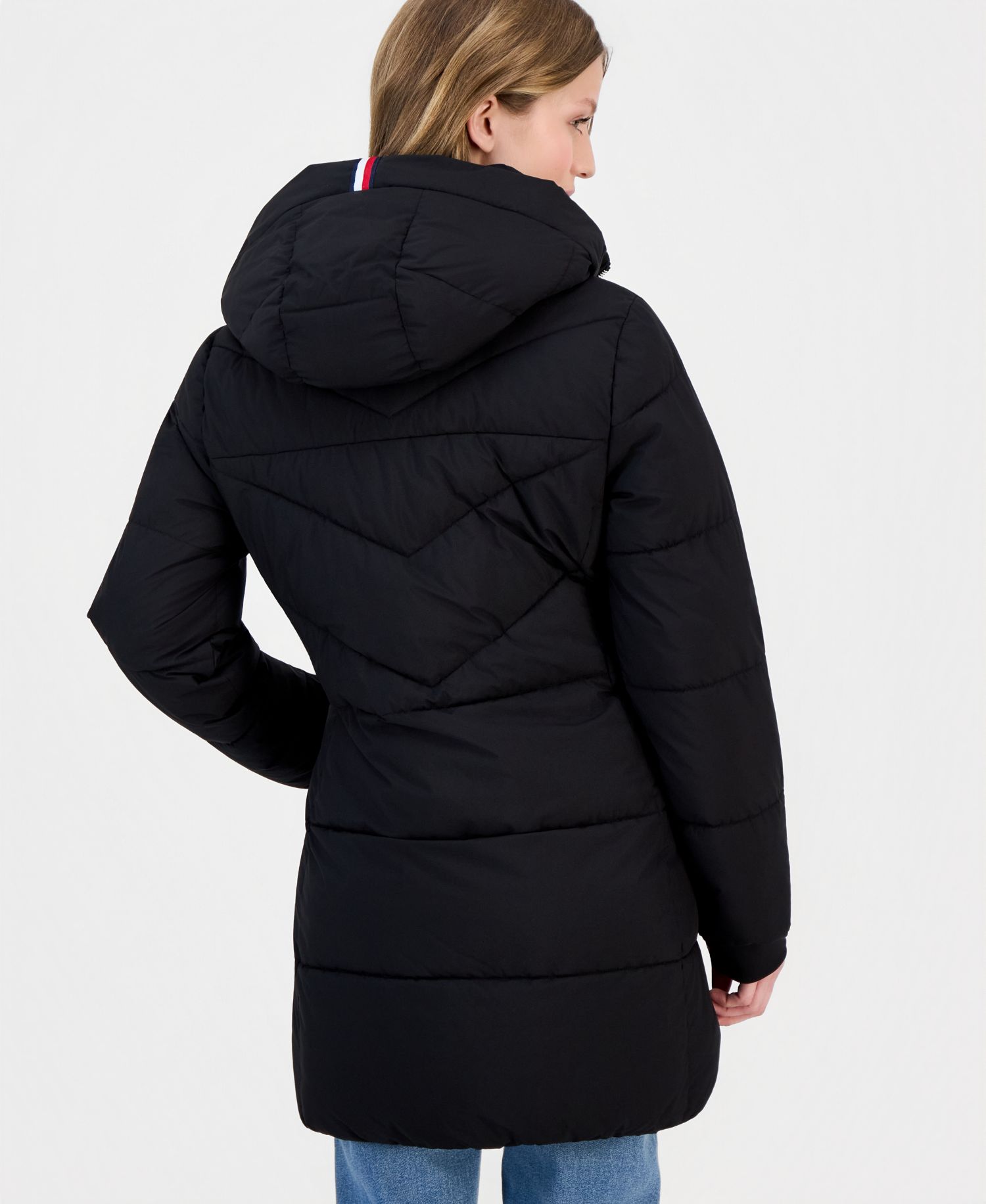 Women's Chevron-Quilted Puffer Coat