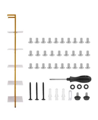 5 Tier Industrial Ladder Shelf in Open Wall Mount