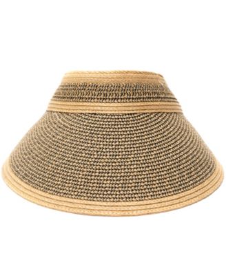 Rollup Tweed Straw Visor Hat