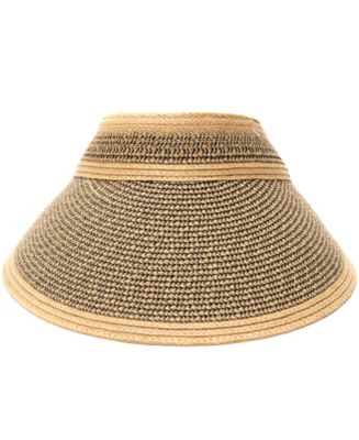 Vince Camuto Rollup Tweed Straw Visor Hat - Macy display picture 2
