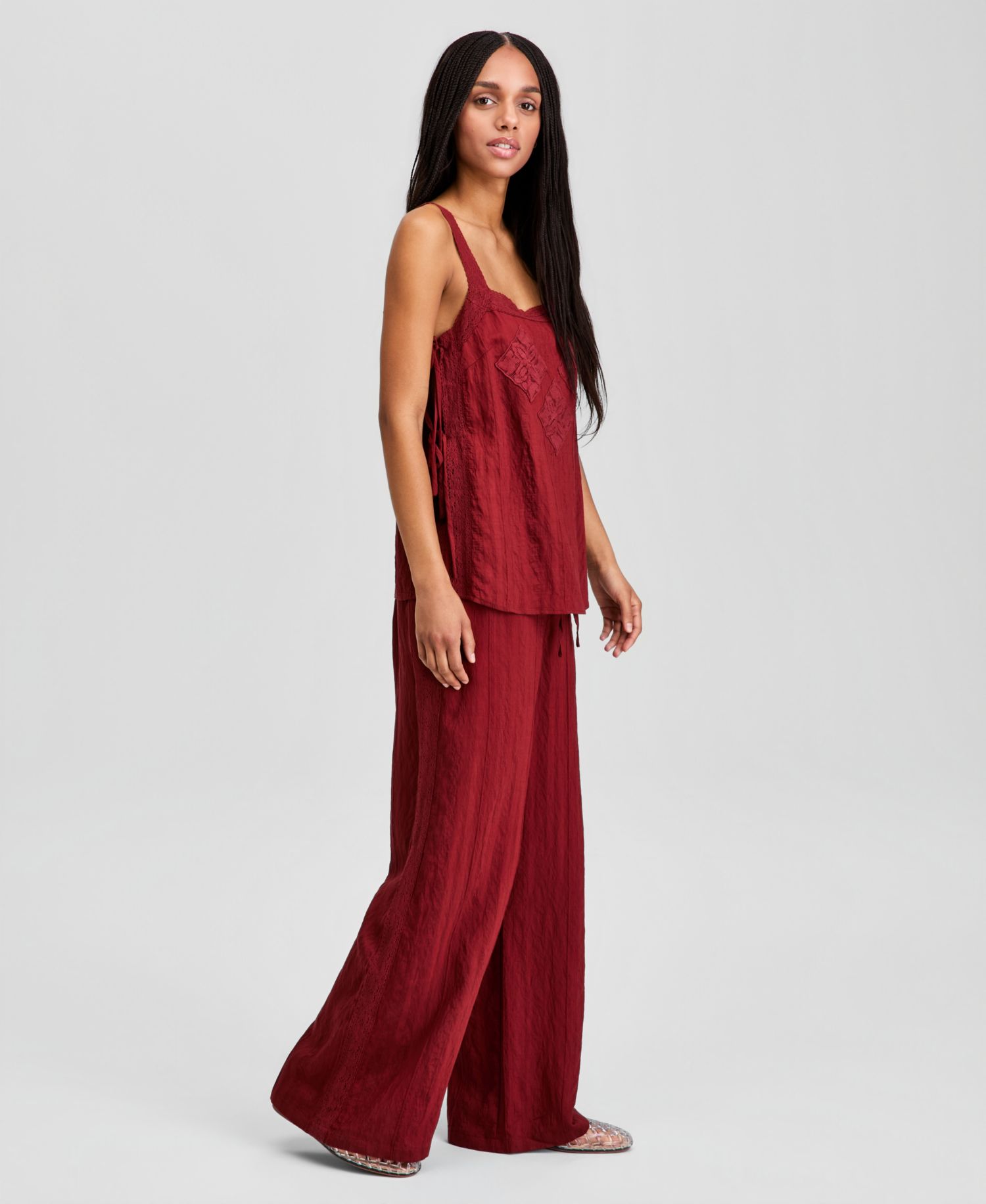 Petite Wide-Leg Drawstring Pants