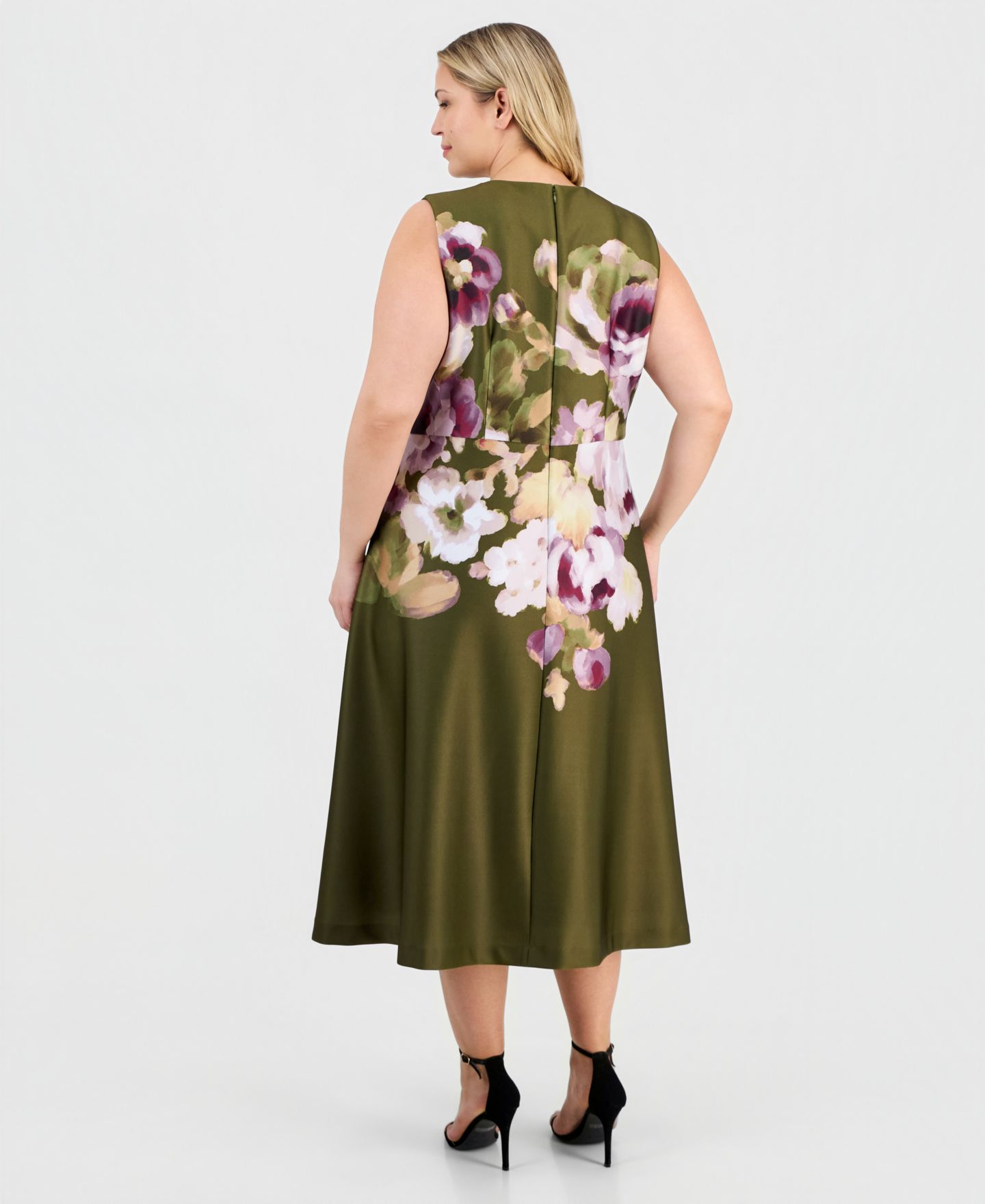 Женское платье Anne Klein Plus-Size Printed Scuba A-Line, цвет: Разноцветный — фото 3