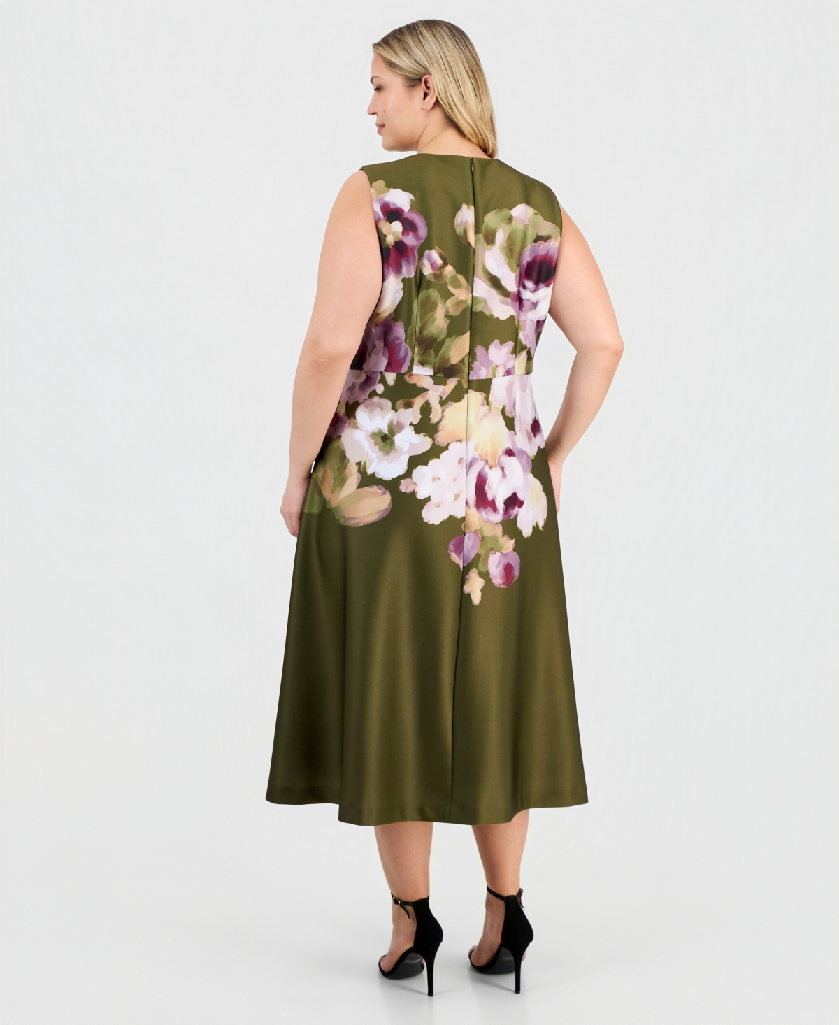 Anne Klein Plus-Size Printed Scuba A-Line Dress