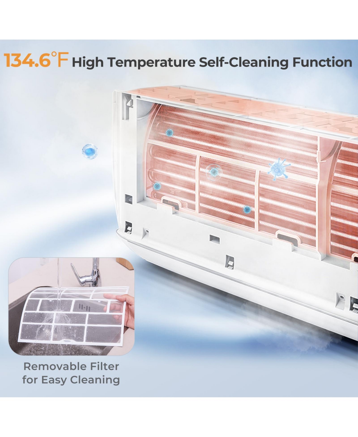 Vebreda Energy Star 24000 Btu 21 SEER2 208-230V Mini Split Air Conditioner and Heater Wifi Enabled