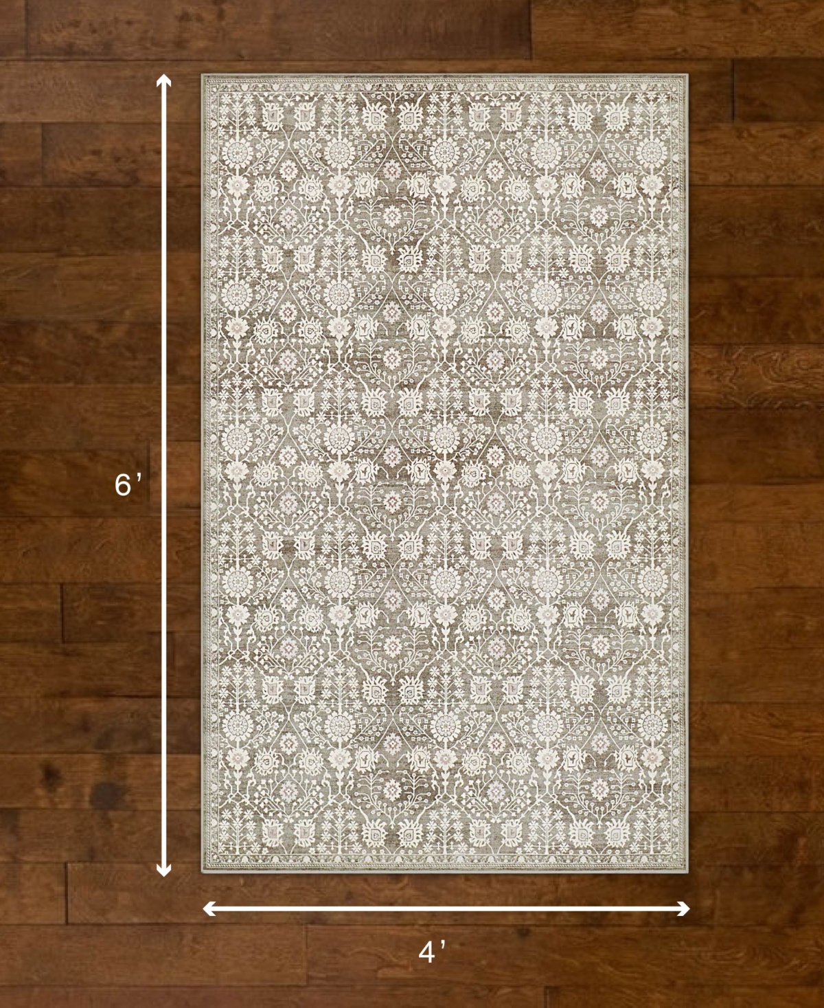 Hunter Florence Washable Non-Slip Printed Chenille Accent Rug