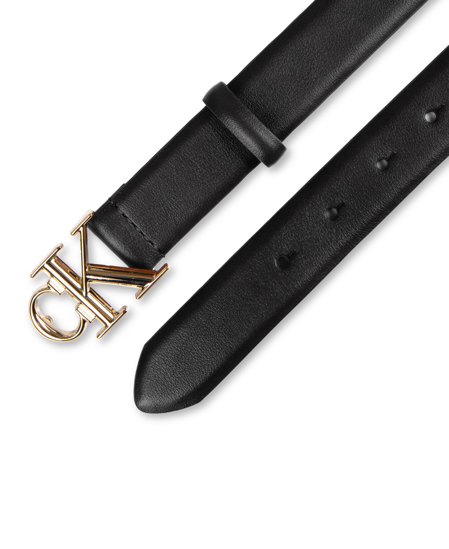 Women's CK Monogram Buckle Skinny Belt