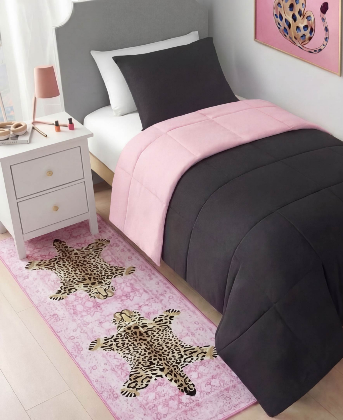 Juicy Couture Leopard Medallion Finely Soft Washable Runner Rug, 24" x 72"