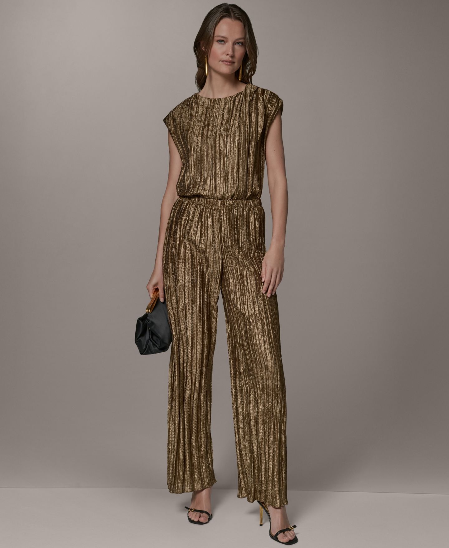 Женские брюки Donna Karan New York Wide-Leg, цвет: Золотой — фото 8