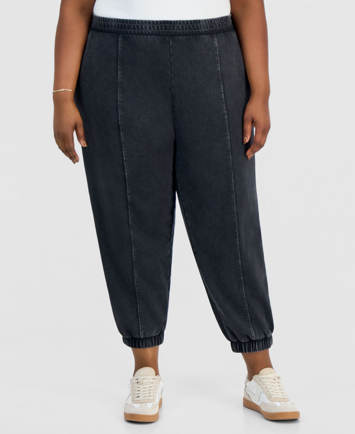Trendy Plus Size French Terry Balloon Jogger Pants