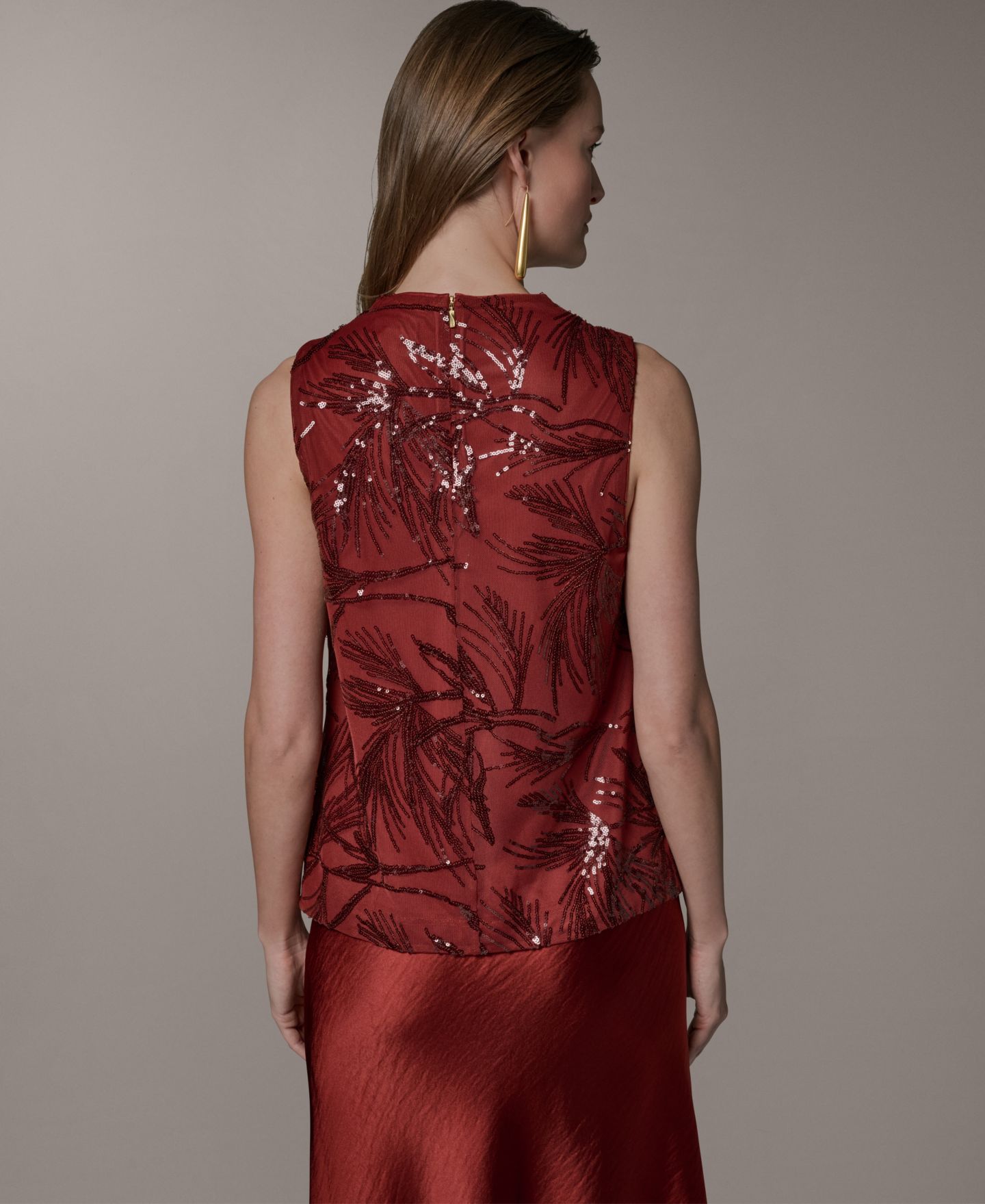Женский топ Donna Karan New York с воротником-хомутом, цвет: Sunbaked M — фото 5