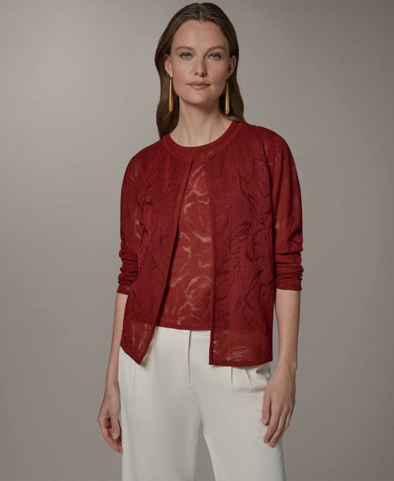 Women's Crewneck Novelty Cardigan
