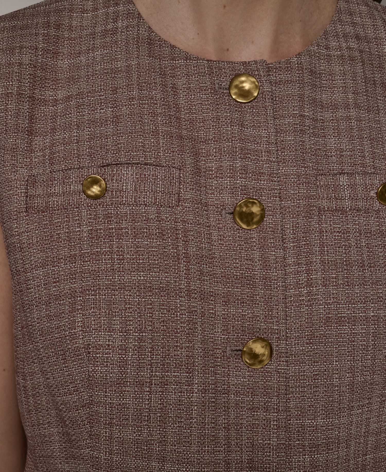 Women's Crewneck Button-Front Vest