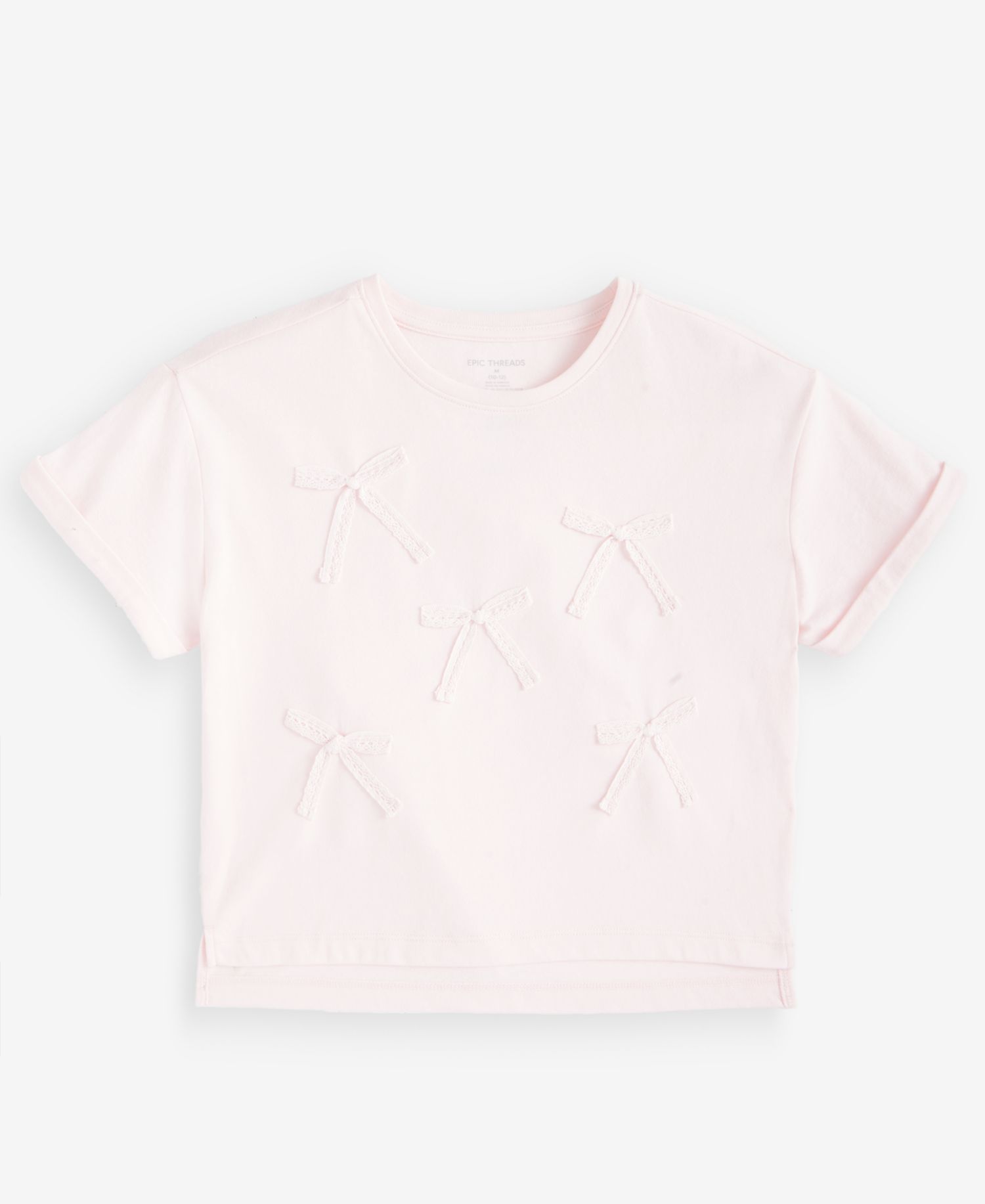 Girls' XS-XL Bow Boxy T-Shirt