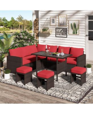7 Pieces Outdoor Wicker Rattan Furniture Set