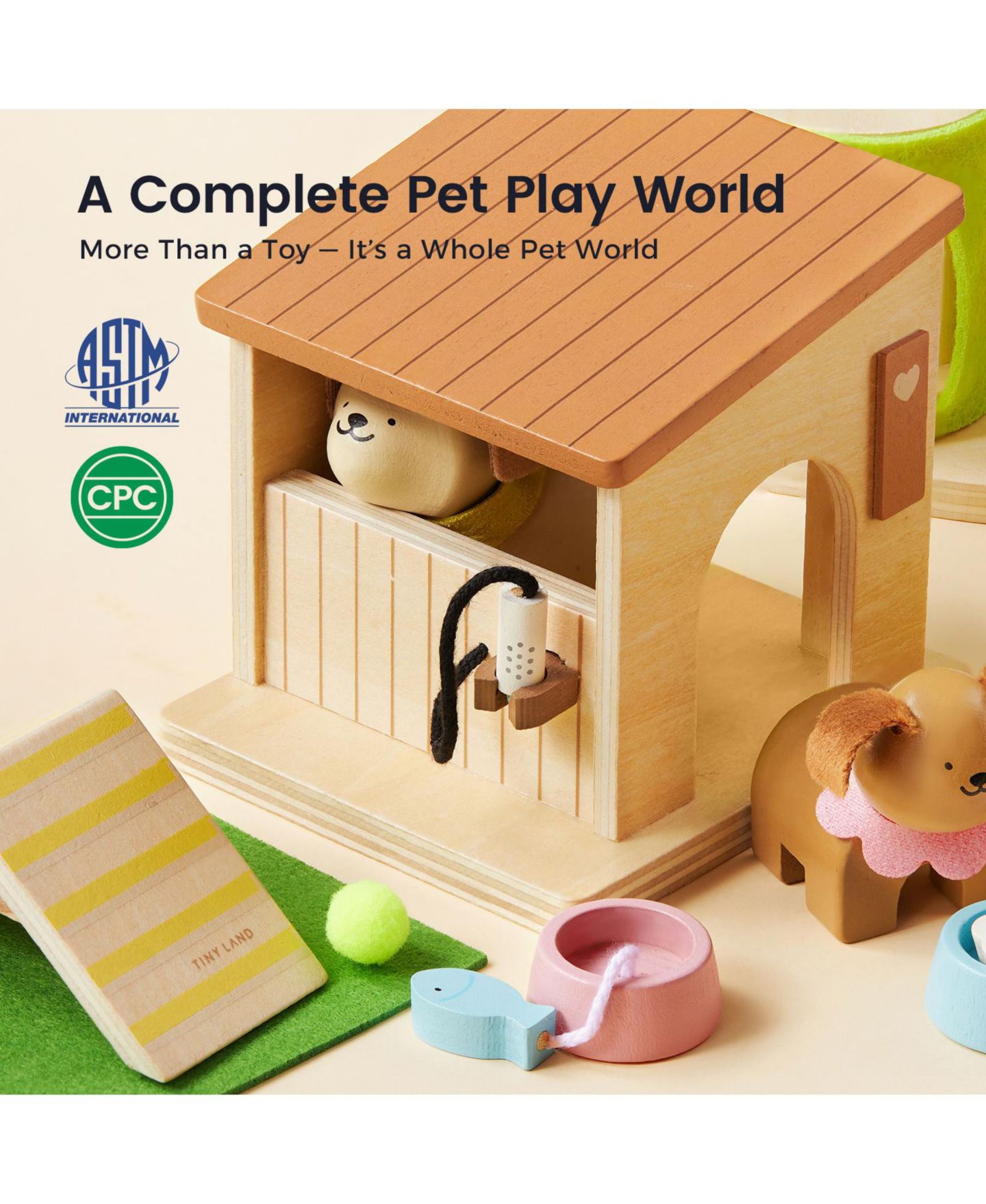 Набор деревянной мебели для ухода за питомцами Tiny Land Happy Urban Paws, от 3 лет — фото 3