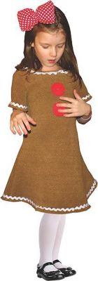 Gingerbread Costume - Cute Gingerbread Man Dress-Up For Girls