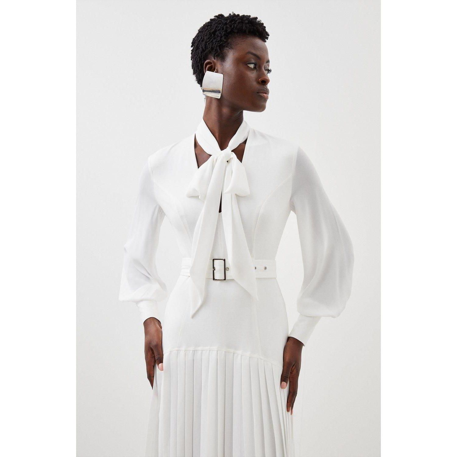 Women's Jersey Ponte Georgette Mix Maxi Dress