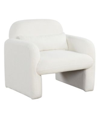 Upholstered Accent Chair with Lumbar Pillow and Armrests for Living Room Bedroom