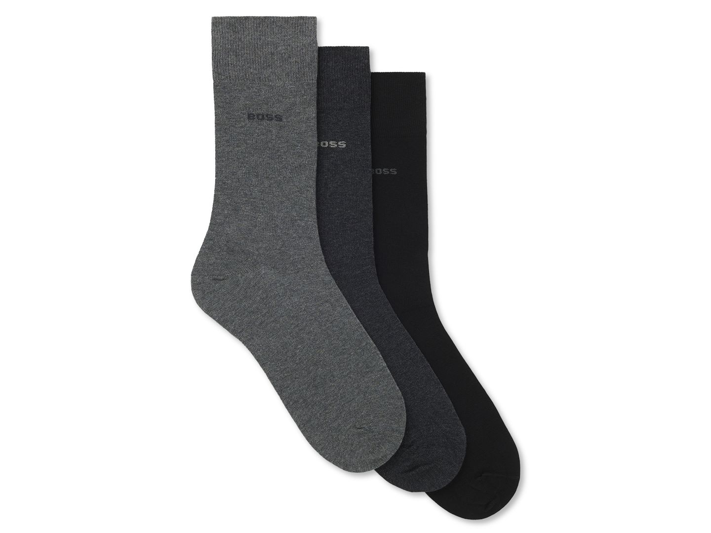Носки Blend для мужчин, хлопок, 3 шт. — Hugo Boss, цвет: Серый / Чёрный — фото 1