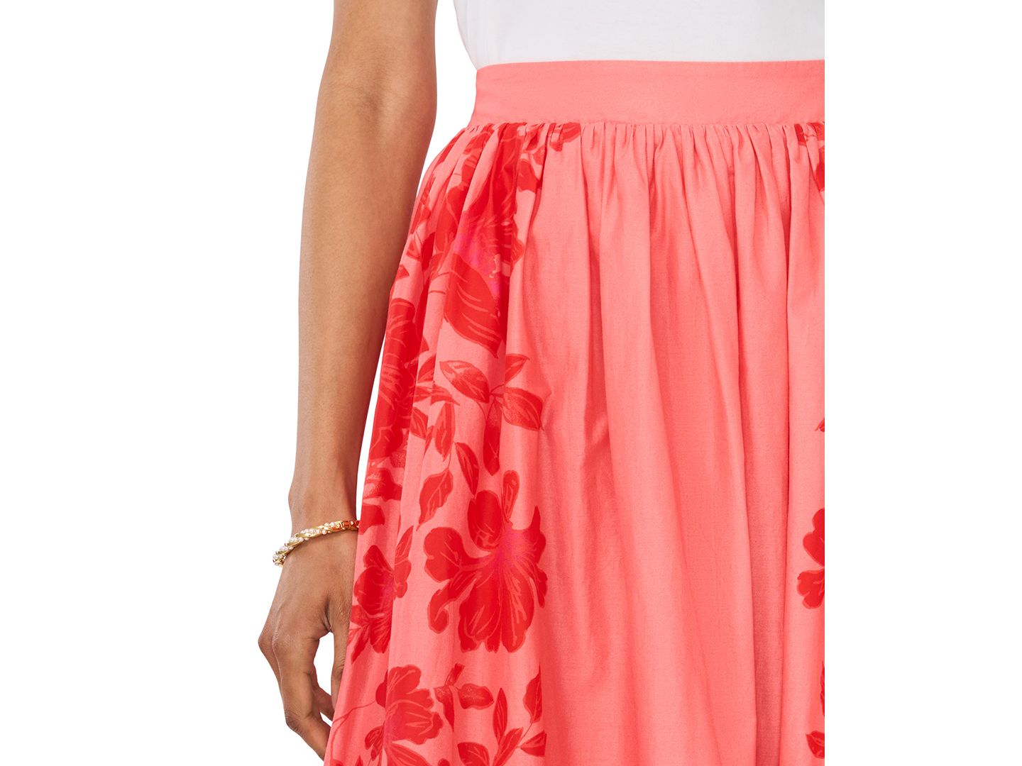 Женская юбка Vince Camuto Cotton Pull-On Elastic Waistband, цвет: Красный — фото 7
