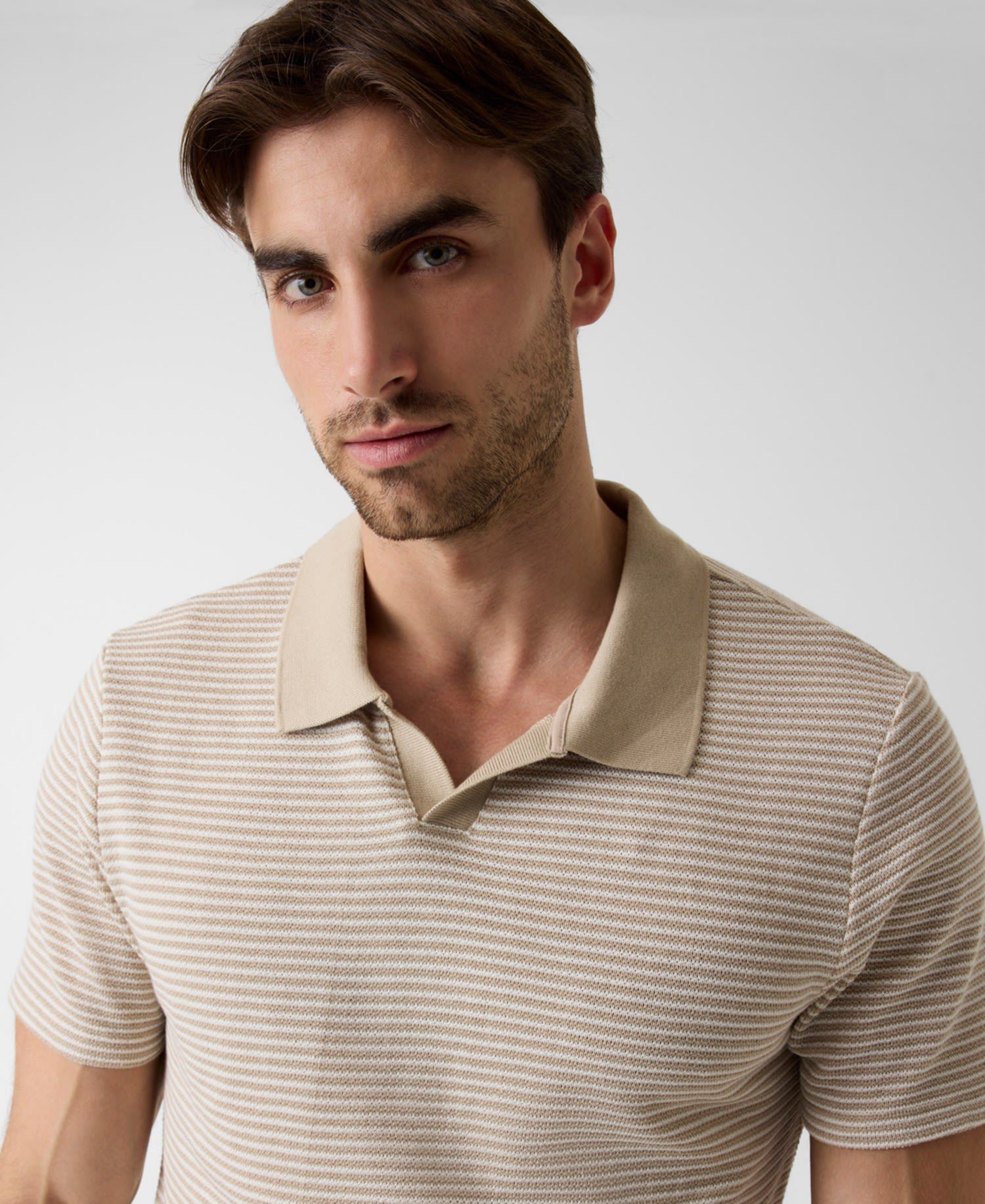 Men's Hunter Stripe Knit Short-Sleeve Polo Shirt