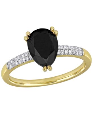 Black and White Diamond Pear Engagement Ring (2-1/10 ct. t.w.) in 14k Gold