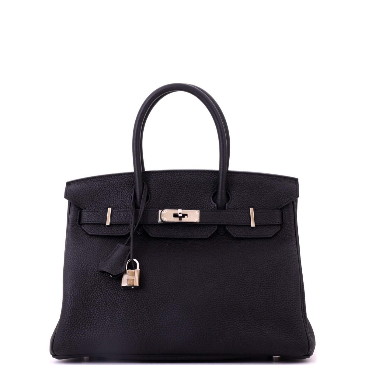 Pre-Owned HERMES Birkin 30 Handbag Black Togo with Palladium Hardware - Black