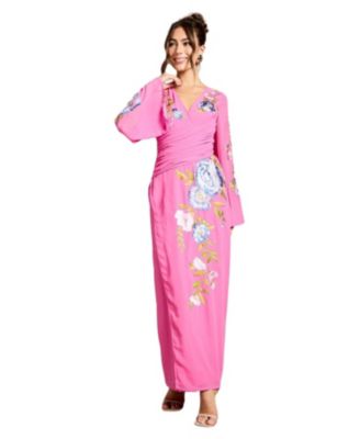 Women's Embroidered V-Neck Wrap Dress
