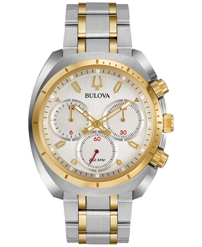 Bulova Men's Chronograph Curv Two-Tone Stainless Steel Bracelet Watch 43mm 98A157