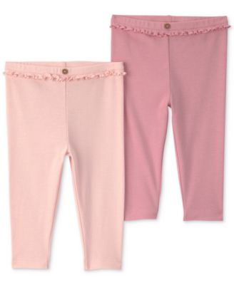 Baby Girls' and Boys' Pull-On Pants, 2-Pack