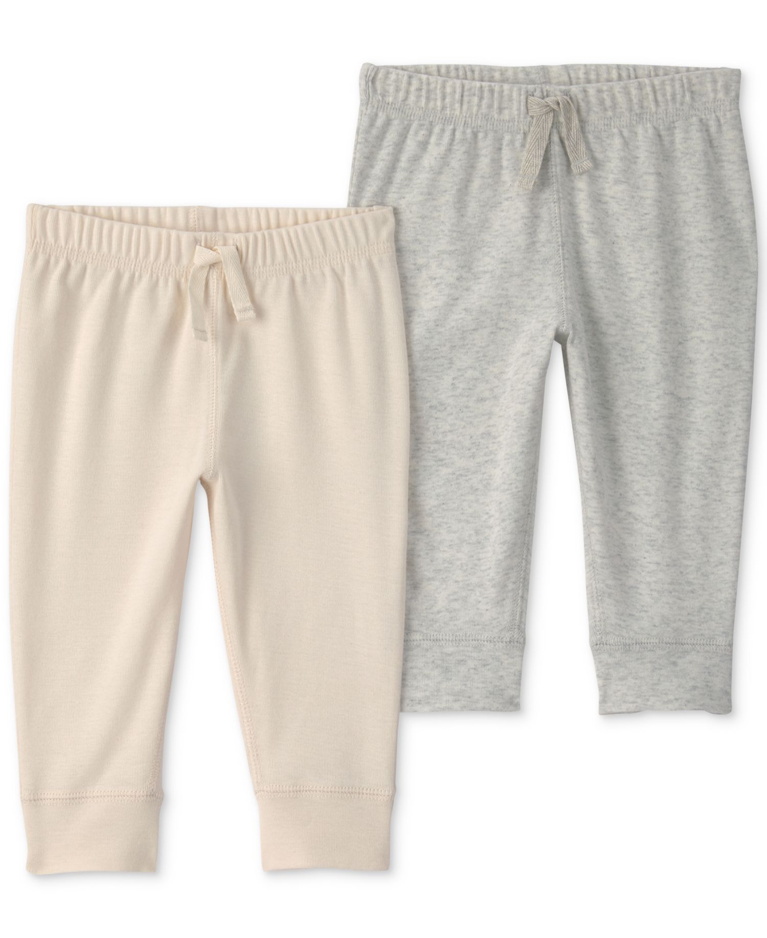 Baby Girls' and Boys' Pull-On Pants, 2-Pack