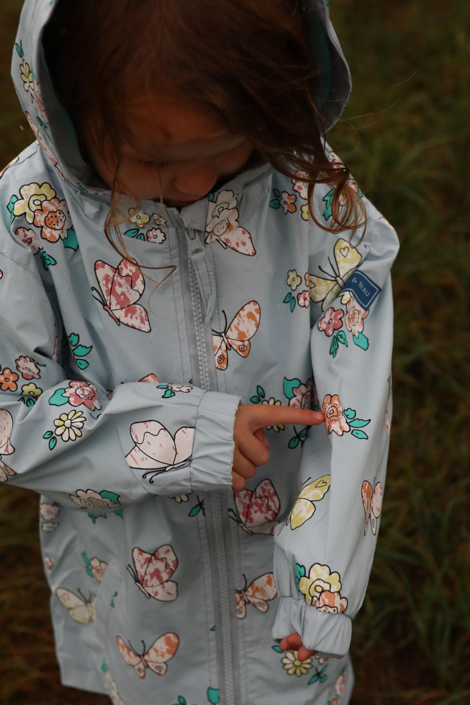 Girls Color Changing Hooded Raincoat