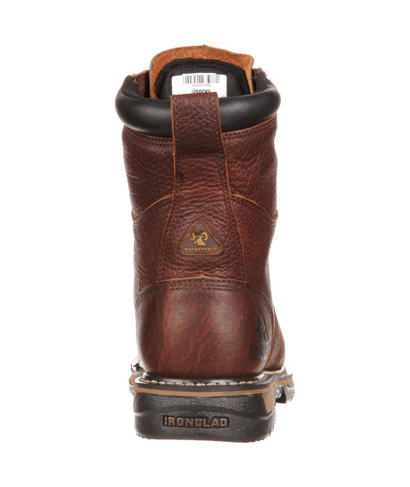 Мужские ботинки ROCKY IronClad Steel Toe Waterproof Work Boot, цвет: Коричневый — фото 7