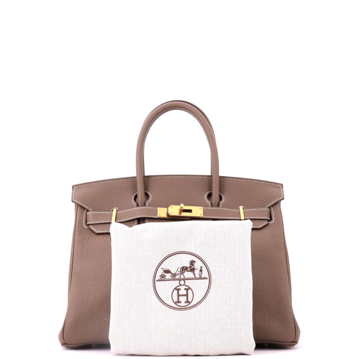 Birkin 30 Handbag Grey Togo with Gold Hardware