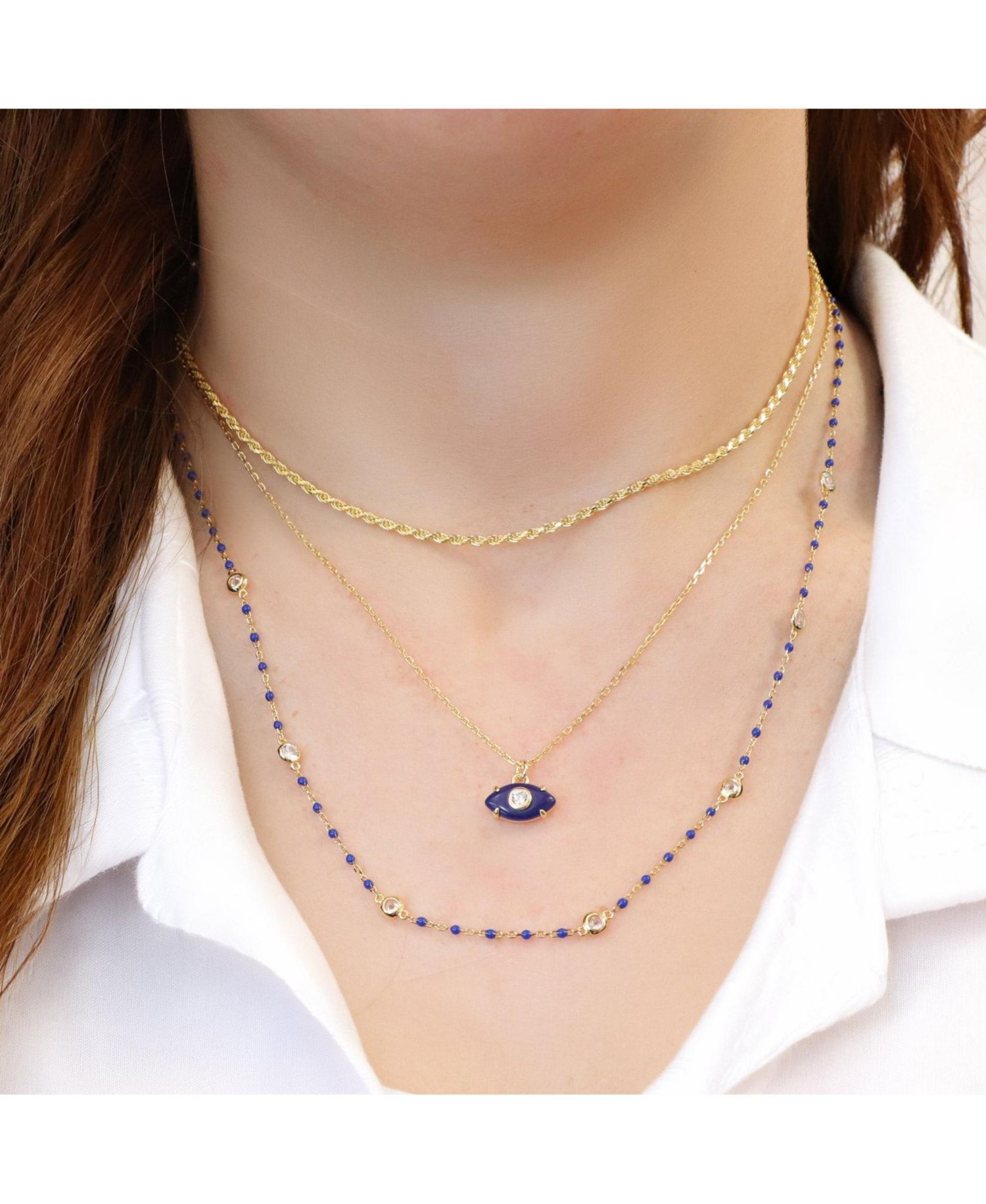 Lapis Evil Eye Necklace 14K Gold-Plated Sterling Silver