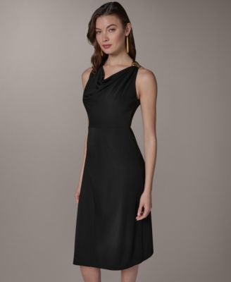 strapless open back dress Puff Sleeve Little Black Dress