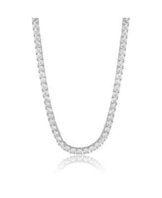 Elegant Round 4mm Brilliant Cubic Zirconia Tennis Necklace.