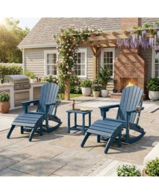 HDPE Adirondack Ottoman Foot Rest, Weather Resistant Outdoor Footstool for Adirondack Chair