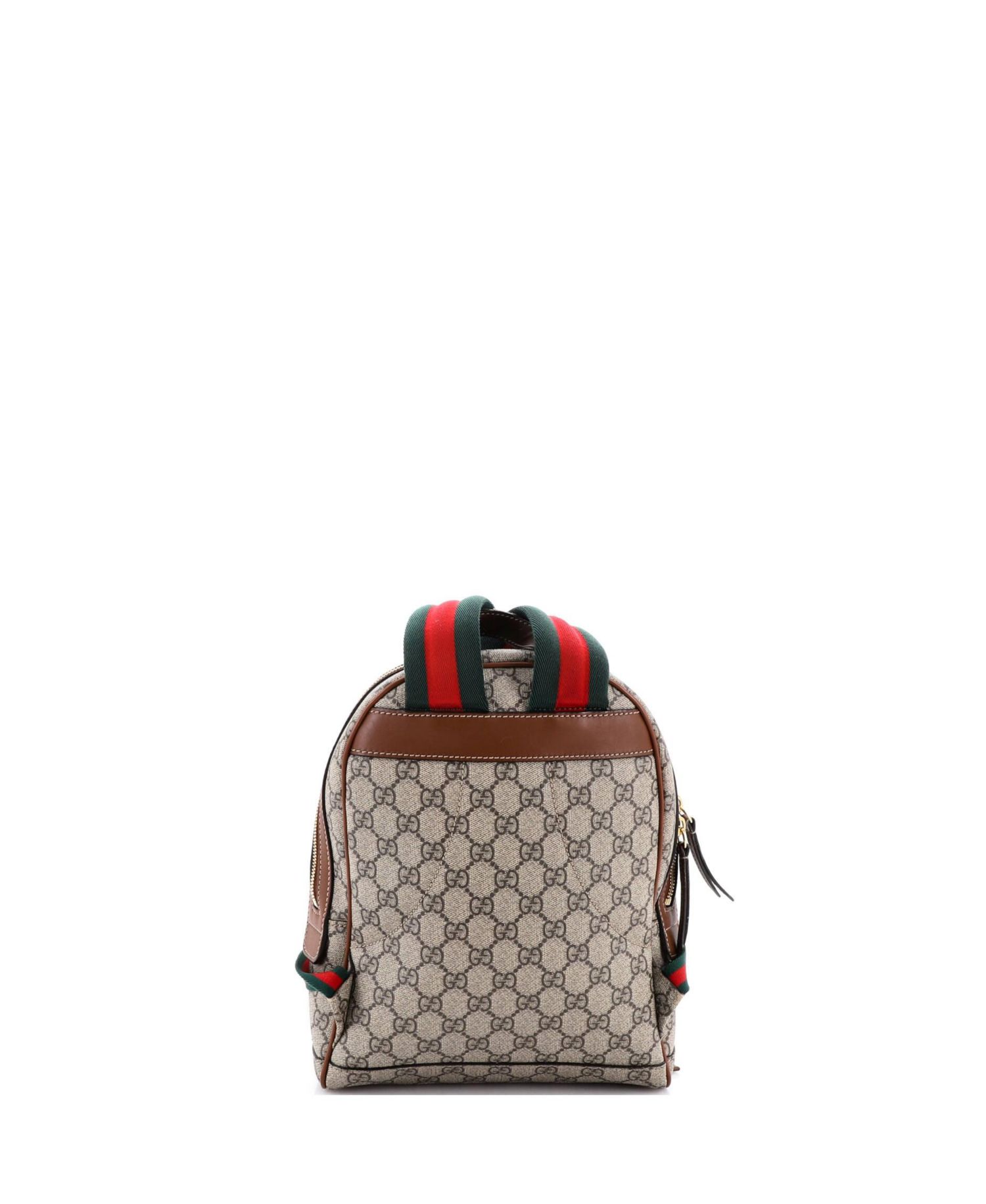 Small Zip Pocket Backpack Embroidered GG Coated Canvas