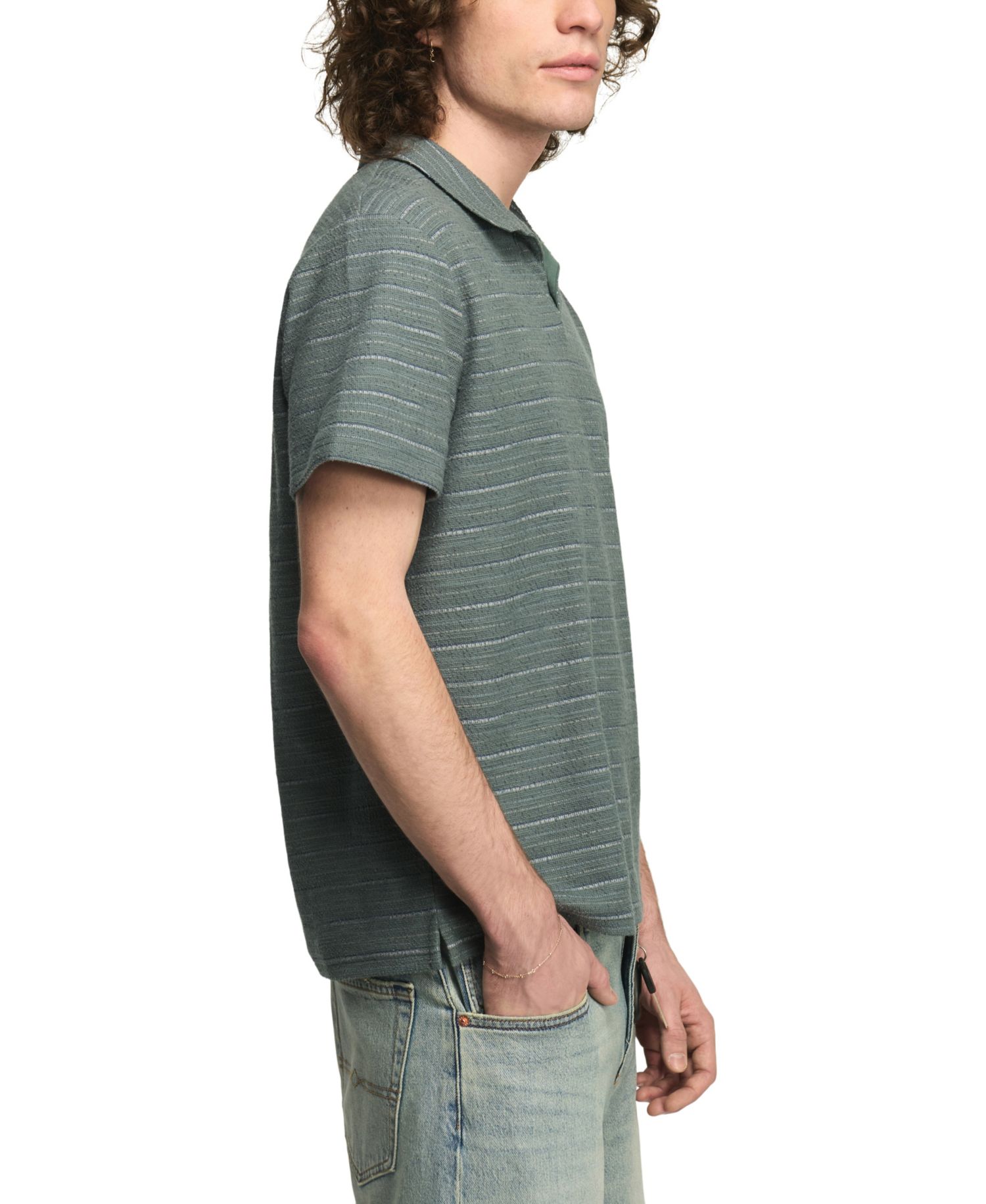 Men's Jacquard Striped Polo Shirt