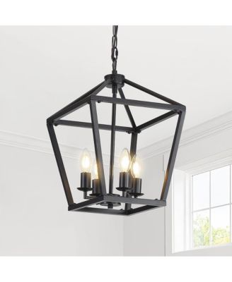 16-inch Modern Matte Black Iron Chandelier