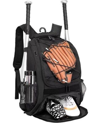 Baseball Bag Softball Backpack for Youth and Adult - T Ball Bat Equipment Bag with Bat and Helmet Holders and Shoe Compartmen