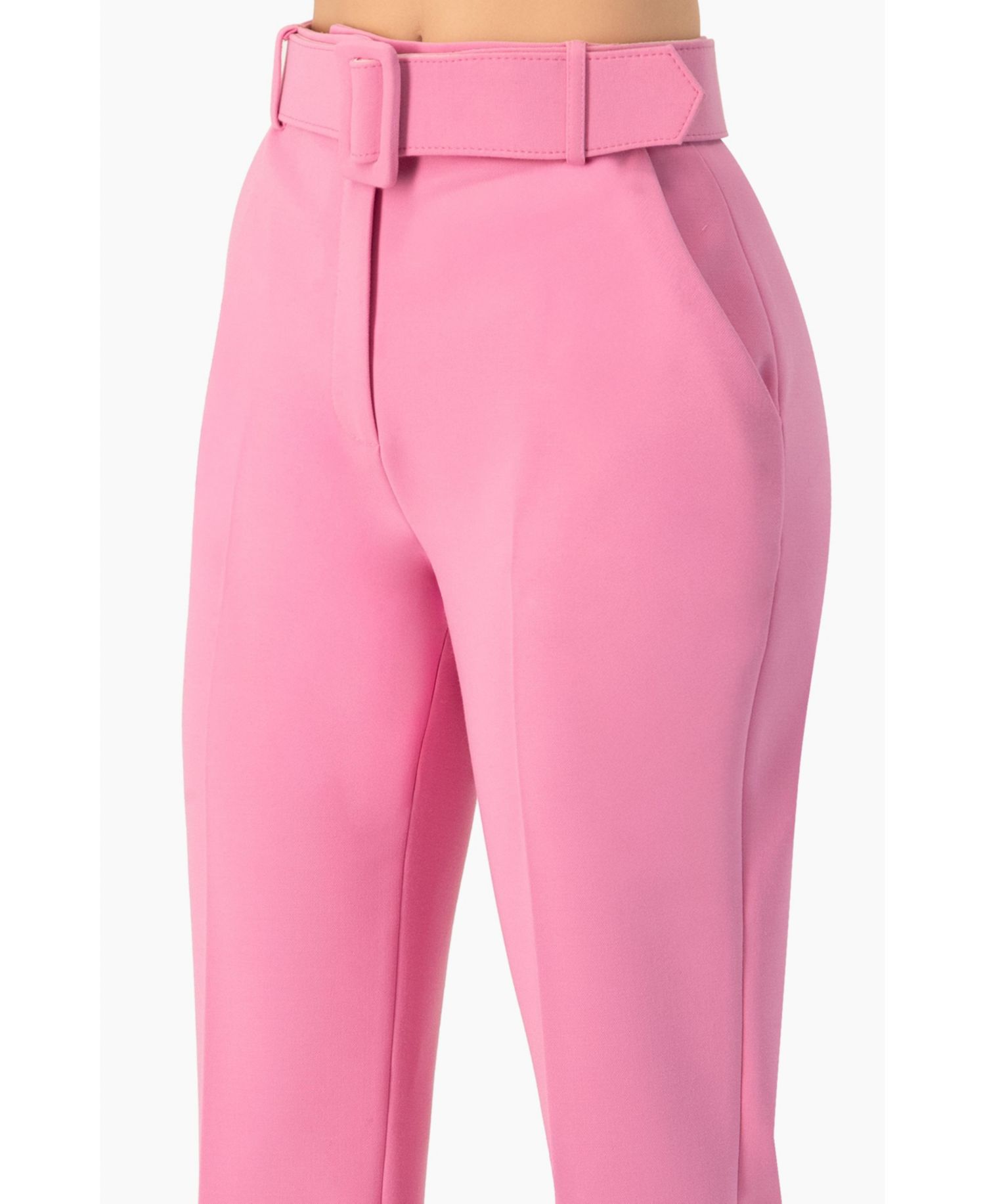 Women's Tailored Straight-Leg Pants with Belt